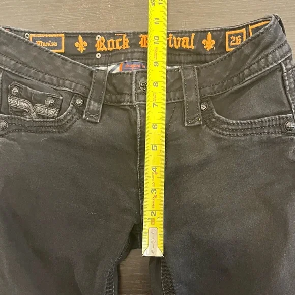Rock Revival Marisa Black Denim Skinny Jeans Womens Low-Rise Casual Size 26x32 - Picture 11 of 11
